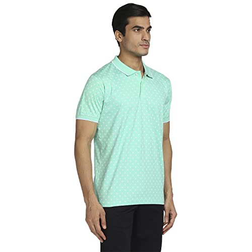 Image of Colorplus Men's Pure Cotton Print Pattern Tailored Fit Polo Neck Half Sleeve Casual T-Shirt