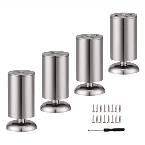 Patas para muebles de acero inoxidable YZCIS, soporte firme y ajustable para sofás y mesas