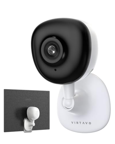 virtavo 2K Window Camera, Indoor Security Cam with Starlight Color Night Vision, Smart Motion Detection, 2-Way Audio, Cloud & SD Storage, Wired, 2.4GHz WiFi