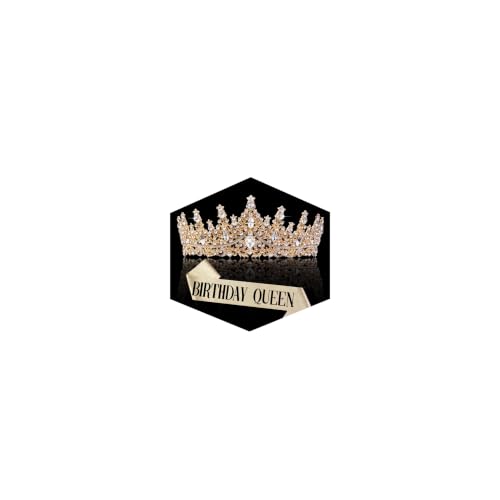 Gold Crown for Women Crystal Princess Tiaras Rhinestone Queen Headband Wedding Bridal Hair Accessories Birthday Prom Pageant Party Coming of Age Ceremony Photo Props