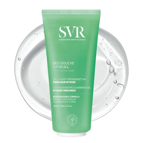 SVR Spirial Gel de Ducha 2 en 1 - Gel y Desodorante 24H | Sin Disruptores Endocrinos | Piel Sensible | 200 ml