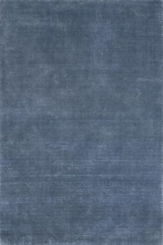 Image of Nuloom Speckled Denim Solid Flatweave Wool Runner Rug, 2' x 8' | Nuloom Speckled Solid 2' x 8' Wool Runner Rug for Living Room Bedroom Dining Room Entryway Hallway, Denim