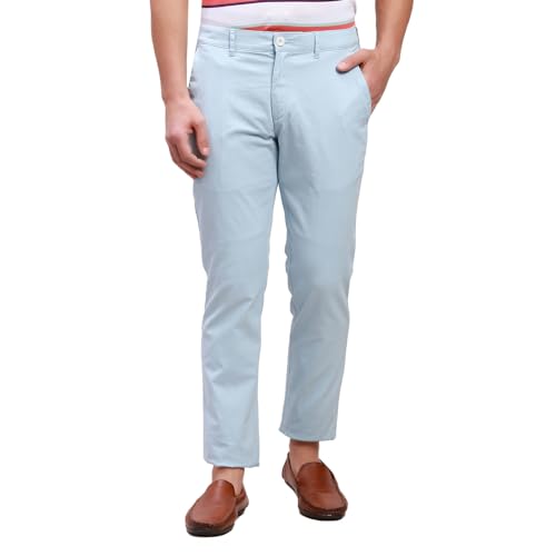 Image of Colorplus Nuvo Fit Cotton Nylon Blend Solid Piece Dyed Pattern Flat Front Casual Trouser