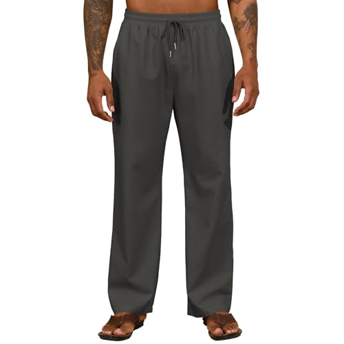 ZAFUL Men's Baggy Cargo Pants - Elastic Waist Drawstring Parachute Trousers with Pockets - Casual Street Hip Hop Style