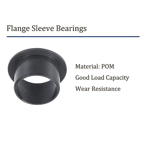Kozelo 4Stk Flansch Hülsen Lager - [16mm x 18mm x 12mm] POM Öl Lose Buchse für Ausrüstung Maschinen| Schwarz