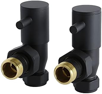 Milano  Traditional Chrome Angled Heated Towel Rail Radiator Valves  Pair
