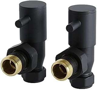 Milano  Traditional Chrome Angled Heated Towel Rail Radiator Valves  Pair
