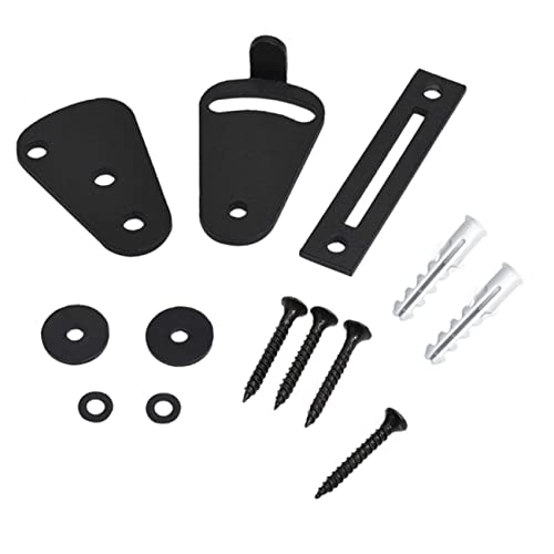 DOITOOL Cerradura De Puerta De Granero Corrediza 13 Piezas De Acero Acabado Negro Mate, Pestillo Enrollable Para Bloqueo De Privacidad Interiores, Puertas De Madera Para Dormitorios y Baños