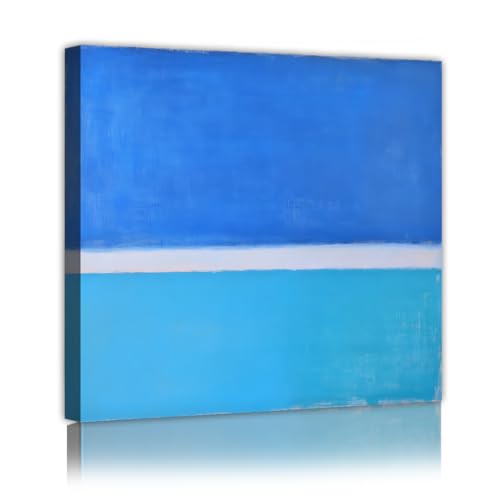 Structure interne intégrée pour cette peinture abstraite bleue carrée