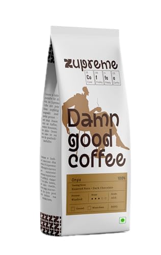 Image of Zupreme Premium Coffee Onyx 100% Arabica | Premium Medium Roast Coffee Beans | Smooth, Rich & Aromatic | Freshly Roasted | Suitable for Espresso, French Press & Filter Coffee | 500 grams