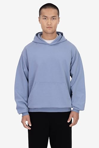 Long Sleeve Garment Dye French Terry Pullover Hoodie Clear Blue2