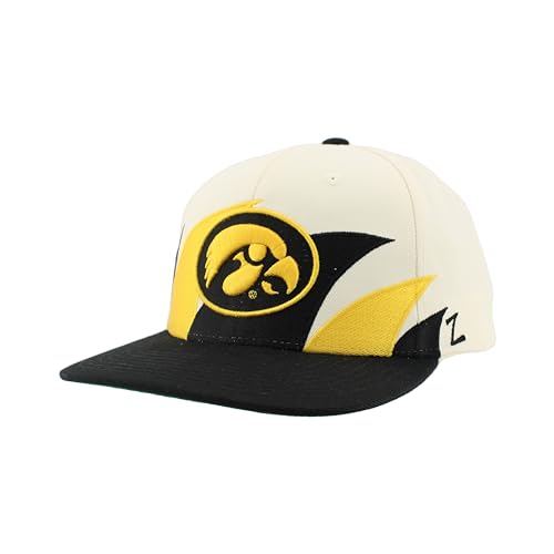 Iowa Hawkeyes NCAA Officially Licensed Hat Flat Snapback Z11 Retro Sharktooth Team Color