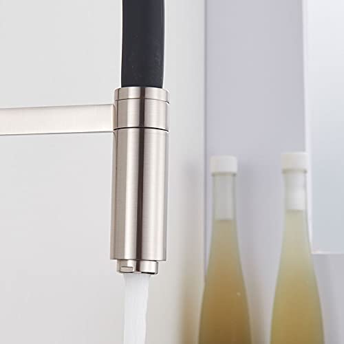 Robinet d'évier de cuisine en nickel brossé orientable à 360°