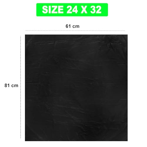 Image of Ella Garbage Bags 24x32 Inches Large 90 Bags 6 Rolls | Leak Proof & Tear Resistant Trash Bags for Kitchen Home & Commercial Use | Dustbin Bags For Dry & Wet Waste With Free Check Duster Cloth-Black