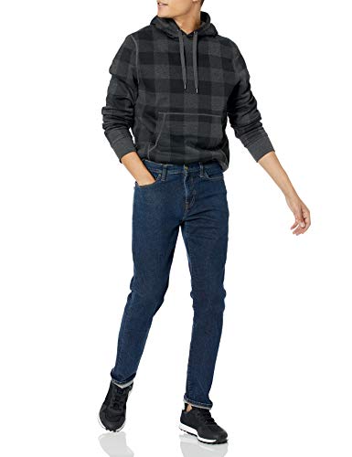 Amazon Essentials Men's Sherpa-Lined Pullover Hoodie Sweatshirt, Charcoal Buffalo Plaid, Large #TOP3