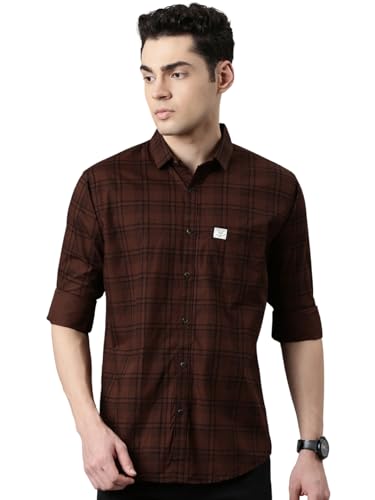 Image of Majestic Man Men's Comfort Slim Fit Pure Cotton Opaque Checked Casual Shirt