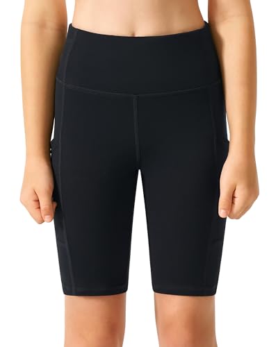 Stelle Girls 4"/8" Volleyball Shorts Youth Bike Shorts Athletic Yoga Dance Gymnastics Compression Shorts with Pockets3