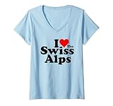 Photo Gallery donna amo cuore le alpi svizzere svizzera suisse maglietta con collo a v Photo Gallery donna amo cuore le alpi svizzere svizzera suisse maglietta con collo a v