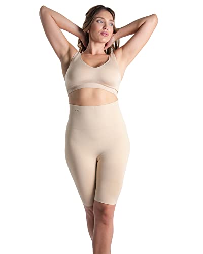 Slimme High-Waisted Seamless Tummy Targeting Firming Compression Thigh Shaper For Women Nude X-Large #TOP7
