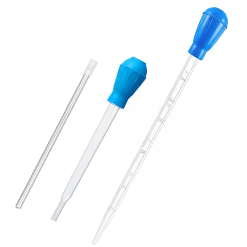KxrTpx 3Pcs Turkey Baster Ser Aquarium Siphon for Fish Tank Long Pipette for Aquarium Cleaning Turkey Baster Syringe with Water Changer 29 Cm Blue Baster 45 Cm Blue Baster 26 Cm Extension Tube