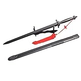 Tai Chi Sword, 99cm/38.9inch High Elasticity Plastic, Plastic Sword Martial Arts Polypropylene Training Katana Practice with Scabbard (Red Hanging Tassel)