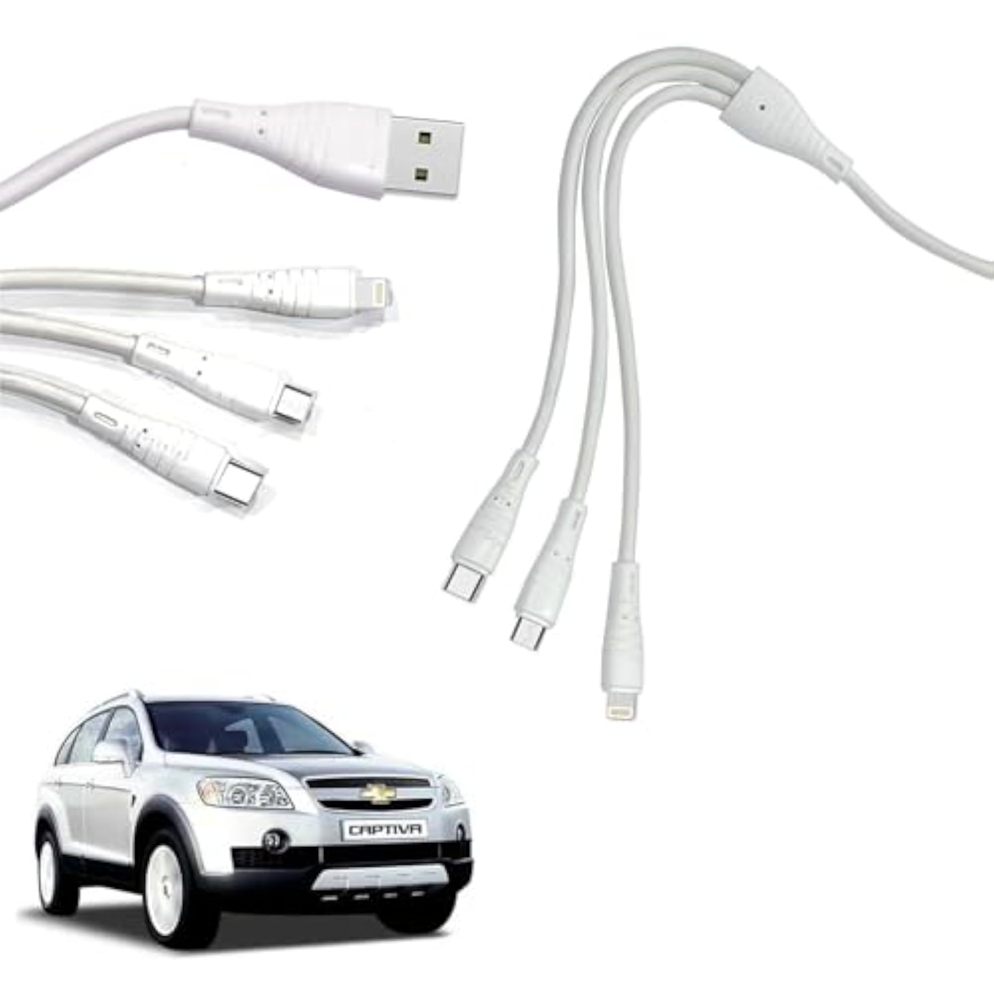 3 in 1 Fast Charging Cable for Micro USB, iPhone & Type C