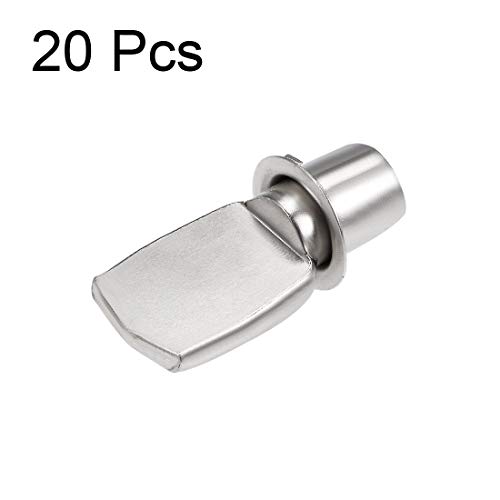 uxcell Shelf Bracket Pegs 7x24mm Nickel Plated Flat Spoon Shape Shelf Holder Support Pins with Mounting Nuts 20 Pcs