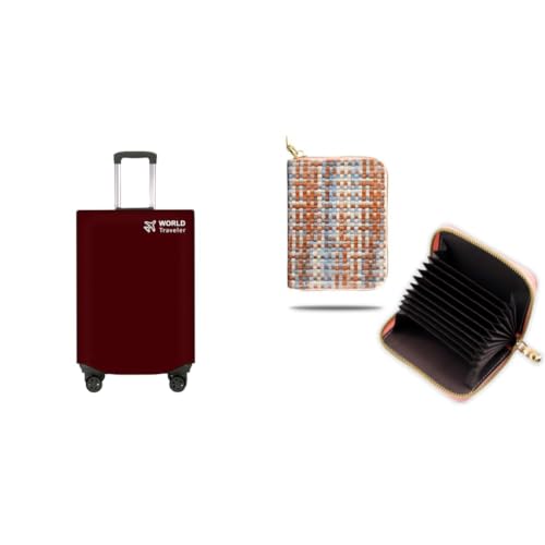 Image of Kraptick Non-Woven Luggage Cover - Waterproof, Dustproof, and Stretchable Luggage Protector Cover, + Wallet for Unisex - The Ultimate Stylish and Compact Credit, Debit, ATM Card Holder