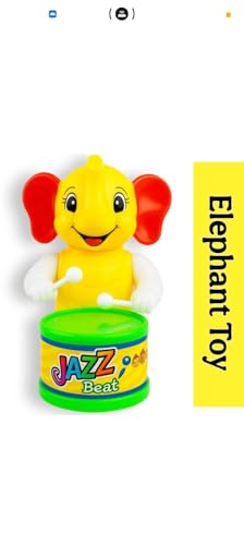 Image of PRV Fashion Key-Operated Cute Drummer Toy for Toddler Kids Birthday Gift Birthday Return Gift Drumming and Dancing Action for Kids (ELEPHENT)