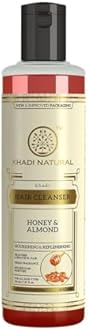 Khadi Natural Honey & Almond Hair Shampoo for Controlling Hair Fall |Natural Shampoo for Healthy & Shiny Hair |Suitable for All Hair Types, 210ml