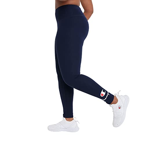 Champion, Authentic 7/8S, Moisture Wicking, Leggings For Women, 25", Athletic Navy C & Script, X-Large #TOP2