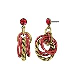 Steine: echte Kristallsteine Konplott: pendelnde Ohrstecker Kaleidotropical, sehr moderne Ohrstecker mit mehreren Ringen und Kristallstecker, für Damen/Frauen (rot)