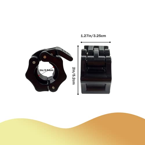 2Pcs Weight Clamps Barbell 1 Inch Clamps Olympic Barbell Clamps Bar Clips Release Of Locking Weight Clips Fits Red Weight Bar (Black) #TOP6