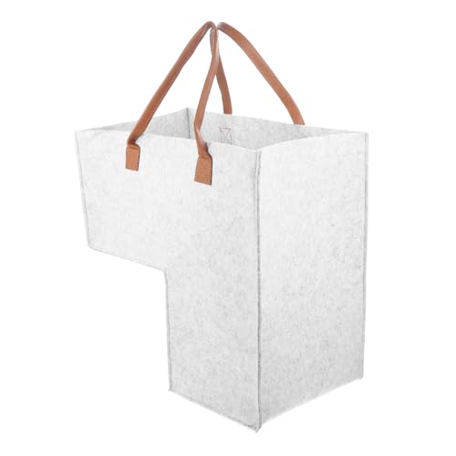 Cabilock Cesto Portabiancheria a Forma Di l Grande Capacità Leggero e Resistente, Portaoggetti Per Vestiti Sporchi, Organizer Per Scale e Angoli Casa, Cesto Multiuso Grigio Chiaro