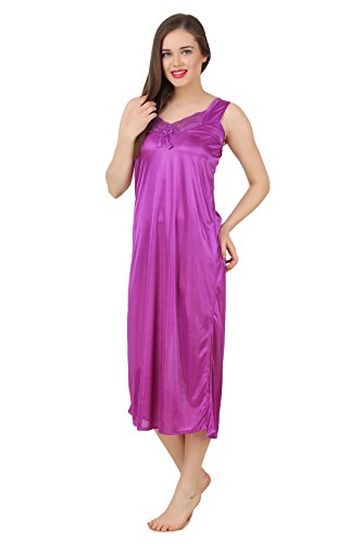 Image of Fasense Women's Satin Maxi Casual Regular Nightgown