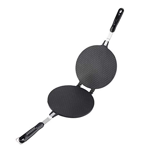 Non-Stick Egg Roll Waffle Cone Maker Double-Side Aluminum Alloy Ice Cream Cone Maker Omelette Pancake Baking Pan Cake Bakeware Cooking Tools with Heat-Insulation Handle