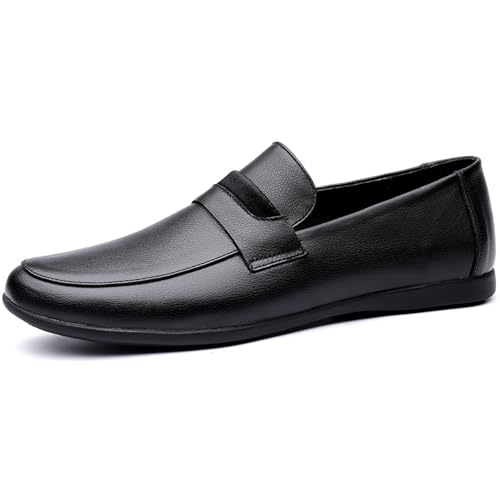 Men's Leather Dress Loafers Slip On Casual Shoes Lightweight Soft Penny Loafers Classic Moccasins Driving Shoes2