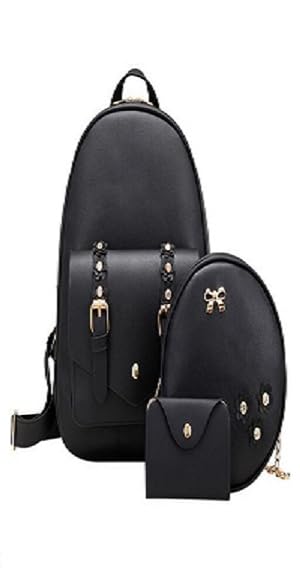 Levelup Women PU Leather Stylish and Trending Backpack for College,Travel, Office For Girls & Women Pack of 3 Combo LP-0032 (BLACK) (B0C74FQ65L) Amazon Price History, Amazon Price Tracker