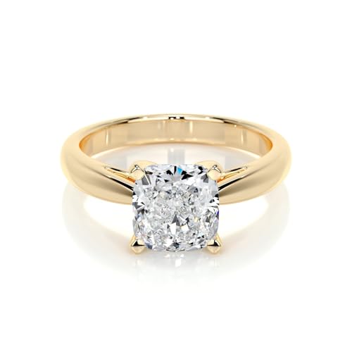 1.5 CT Cushion Cut Moissanite Engagement Ring for Women Solitaire Engagement Handmade Ring, Promise Gifts for Her, 10K/14K/18K Solid Gold Anniversary Propose Ring Gifts4