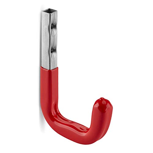 10 x OrgaTech Ganci da Muro 115 x 80 mm Rosso Capacità di Carico fino a 45 Kg con Gommino Reggimensola Supporto per