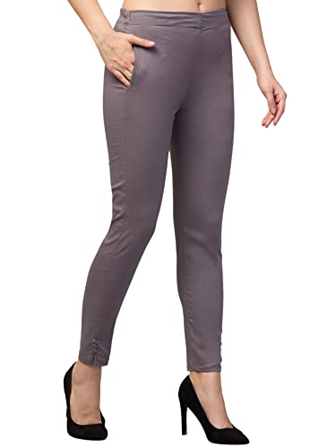 Image of Qute Women's Regular Fit Cotton Blend Casual Trousers (Pack of 1)