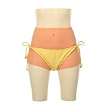 RuLin Silicone Fake Vagina Panties Silicone Boxer Briefs Floating Point Design for Crossdresser Drag Queen Cosplay L Size Brown Color