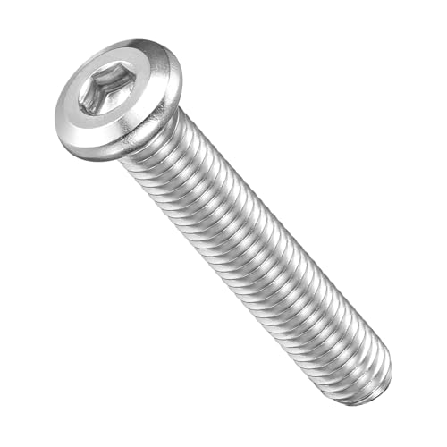 Image of METALLIXITY Flat Head Hex Socket Cap Screws Bolts(M8-1.25x45) 10Pcs, 304 Stainless Steel Hex Socket Furniture Bolts Screws - for Furniture Woodworking Project, Silver Tone