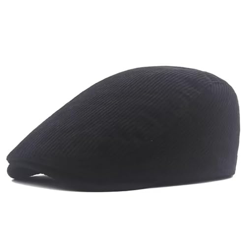 Nzoike Gorra con Visera para Hombre, de Pana,Newsboy，para Deporte（Negro）