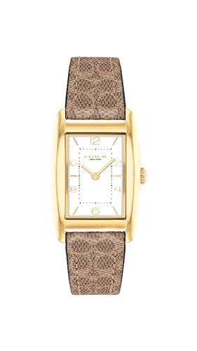 Coach REESE WOMENS WHITE DIAL IONIC PLATED THIN GOLD STEEL Watch - 14504355