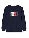 Tommy Hilfiger-Logo vorne Tommy Hilfiger Jungen Global Stripe Graphic Tee L/s Hemd, Blue, 92
