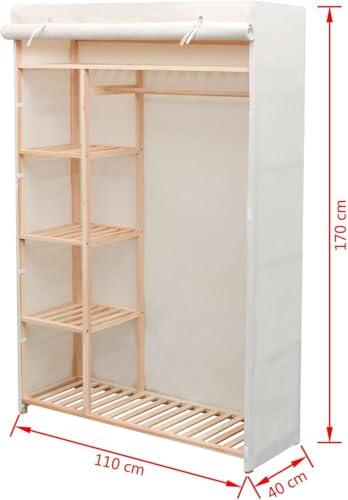 Estante de almacenamiento de ropa plegable con marco de madera estable 2
