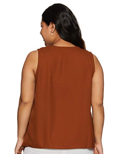 Image of plusS Women's Regular fit Top (LTP3085-RUST- Rust 4XL)