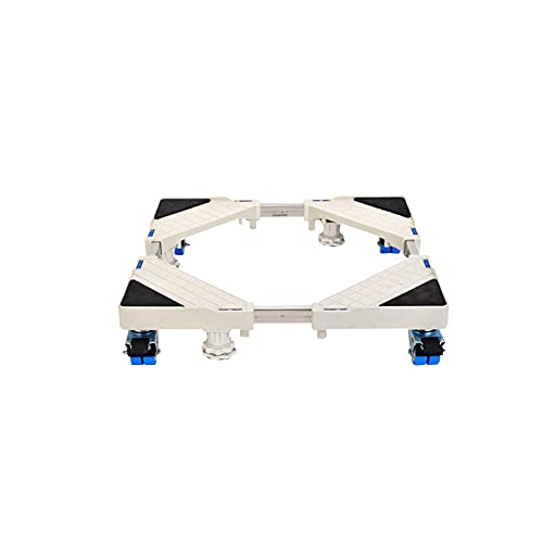 Soporte para lavadora con base móvil y 4 ruedas, antioxidante, ajustable, longitud 50-77 cm, ancho 45-72 cm, carrito para secadora y frigorífico, contenedor para plantas, resistente a arañazos y aboll