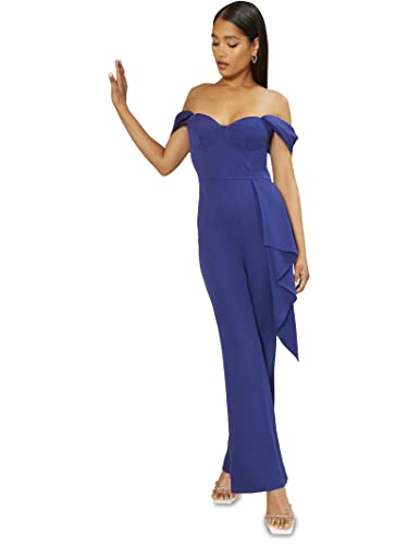 Chi Chi London Mono Estilo Bardot en Azul Mujer, 42